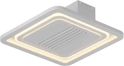 21 Inch Speed Bladeless Ceiling Fan,LED Ceiling Lights with Fan,Remote Control Enclosed Flush Mount Ceiling Fan With Timming,Low Profile Ceiling Fan With Light,3000-6000K, 6 Wind Speed