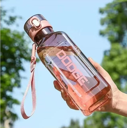 Sports Square Water Bottle 24 oz Reusable Drinking Bottle Portable Leakproof BPA-Free Plastic Water Bottles for Travel Picnic Gym Camping School(Pink)