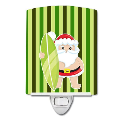 Caroline's Treasures BB9073CNL Beach Santa Claus #6 Ceramic Night Light Compact, UL-Certified, Ideal for Bedroom, Bathroom, Nursery, Hallway, Kitchen, 6x4x3, Multicolor