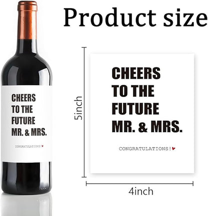 24 Pcs Funny Engagement Wine Label Engaged Wine Bottle Stickers Cheers to the Future Mr And Mrs Wine Bottle Labels Engagement Party Decorations Gifts for Engaged Couples Newly Her Him