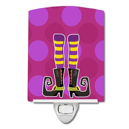 Caroline's Treasures BB9159CNL Halloween Witch's Legs Ceramic Night Light Compact, UL-Certified, Ideal for Bedroom, Bathroom, Nursery, Hallway, Kitchen, 6x4x3, Multicolor