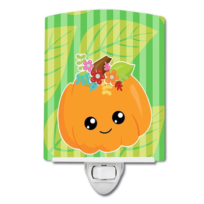 Caroline's Treasures BB6796CNL Pumpkin Fall Ceramic Night Light Compact, UL-Certified, Ideal for Bedroom, Bathroom, Nursery, Hallway, Kitchen, 6x4x3, Multicolor