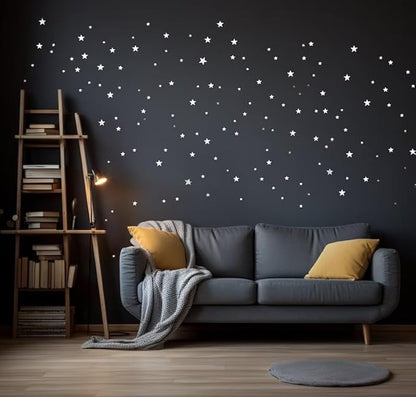 Sparkles and Stars Wall Decals, 500 White Stars Wall Sticker, Sparkle Wall Decal, Space Kids Room Decor, Nursery Wall Art, Celestial Wall Stickers(White)