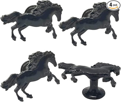 Horse Cabinet Knob 4 Pcs Drawer Dresser Knobs Pulls Cupboard Furniture Door Knobs Decorative Zinc Alloy Single Hole Handles
