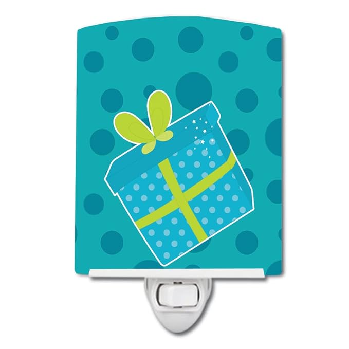 Caroline's Treasures BB9095CNL Birthday Present Ceramic Night Light Compact, UL-Certified, Ideal for Bedroom, Bathroom, Nursery, Hallway, Kitchen, 6x4x3, Multicolor