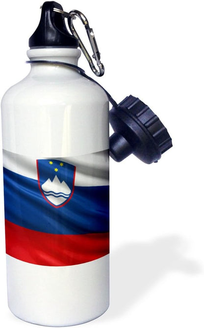 3dRose Flag of Slovenia Waving in The Wind-Sports Water Bottle, 21oz , 21 oz, Multicolor