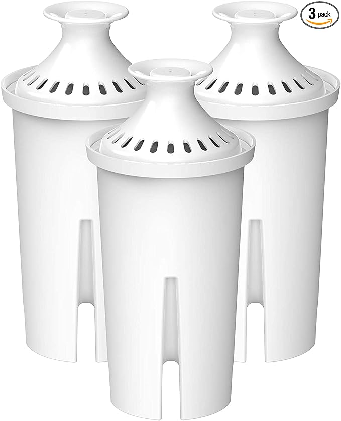AQUA CREST NSF Certified Pitcher Water Filter, Replacement for Brita® Filters, Pitchers, Dispensers, Brita® Classic OB03, Mavea® 107007, 35557, and More (Pack of 3)