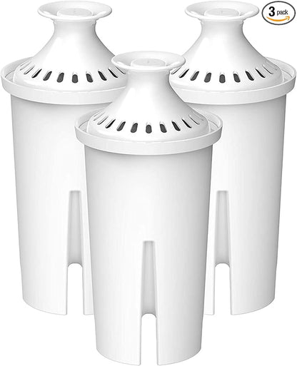 AQUA CREST NSF Certified Pitcher Water Filter, Replacement for Brita® Filters, Pitchers, Dispensers, Brita® Classic OB03, Mavea® 107007, 35557, and More (Pack of 3)