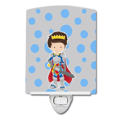 Caroline's Treasures BB8743CNL Brunette Boy Knight Ceramic Night Light Compact, UL-Certified, Ideal for Bedroom, Bathroom, Nursery, Hallway, Kitchen, 6x4x3, Multicolor