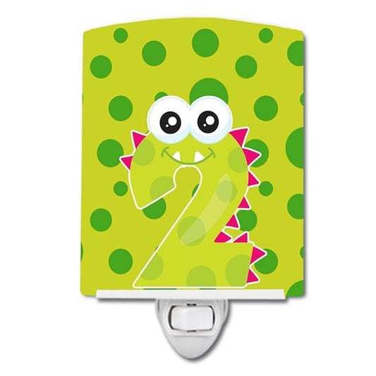 Caroline's Treasures BB8852CNL Monster Month 2 Ceramic Night Light Compact, UL-Certified, Ideal for Bedroom, Bathroom, Nursery, Hallway, Kitchen, 6x4x3, Multicolor