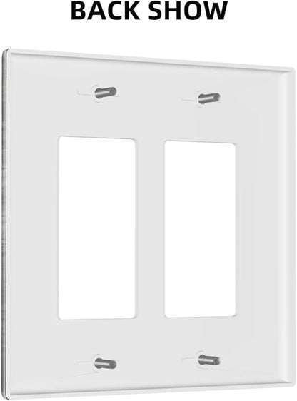 Rustic Deer Forest Vintage Wood Board 2 Gang Rocker Boho Light Switch Covers Decorative Country Unique Double Decora Outlet Wall Plate Faceplate Switchplate GFCI for Farmhouse Bedroom