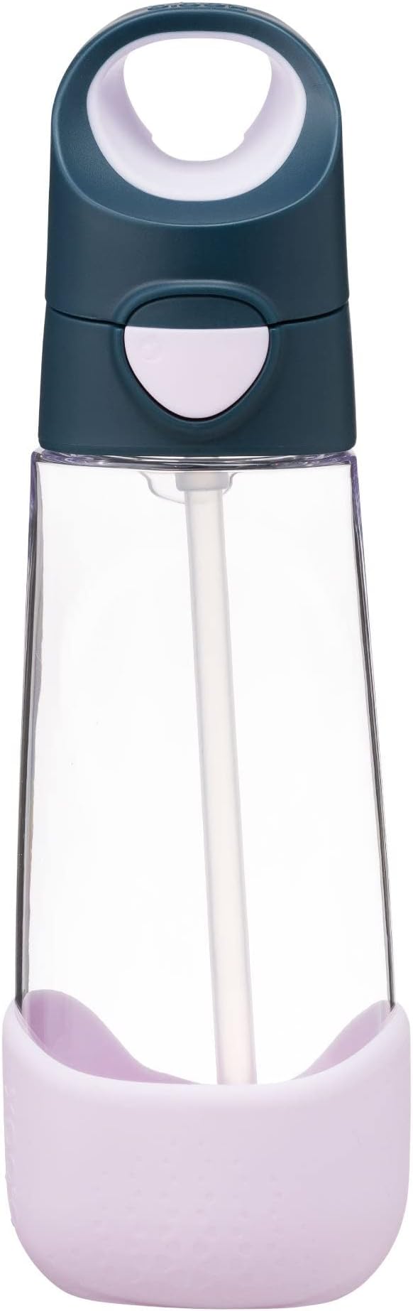 b.box 20oz Tritan Straw Bottle | Large, Modern Water Bottle with Flip Straw for Kids | Spill Proof, BPA Free (Indigo Rose, 20 oz)