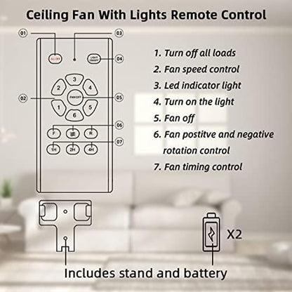 42 inch Ceiling Fan Remote Control Kit:3-in-1 Ceiling Fan Timing & Speed Remote for Ceiling Fan lamp