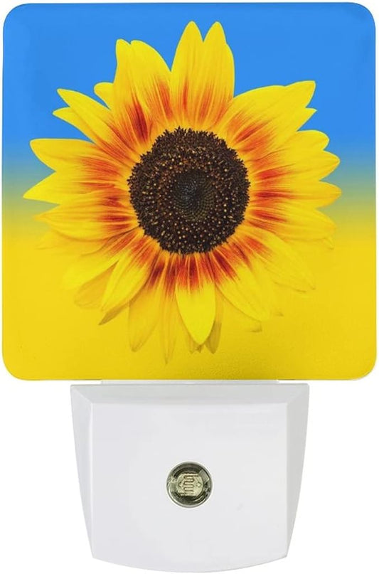 LED Night Lights Lamp with Dusk to Dawn Sensor, Bright Yellow Sunflowers Head Night Lamp, Night Lights Plug Into Wall for Kids Room, Bedroom, Bathroom, Kitchen, Hallway