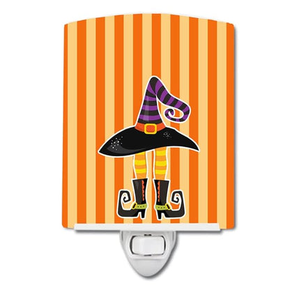 Caroline's Treasures BB9161CNL Halloween Witch's Hat and Legs Ceramic Night Light Compact, UL-Certified, Ideal for Bedroom, Bathroom, Nursery, Hallway, Kitchen, 6x4x3, Multicolor
