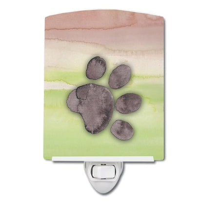Caroline's Treasures BB7359CNL Dog Paw Watercolor Ceramic Night Light Compact, UL-Certified, Ideal for Bedroom, Bathroom, Nursery, Hallway, Kitchen, 6x4x3, Multicolor