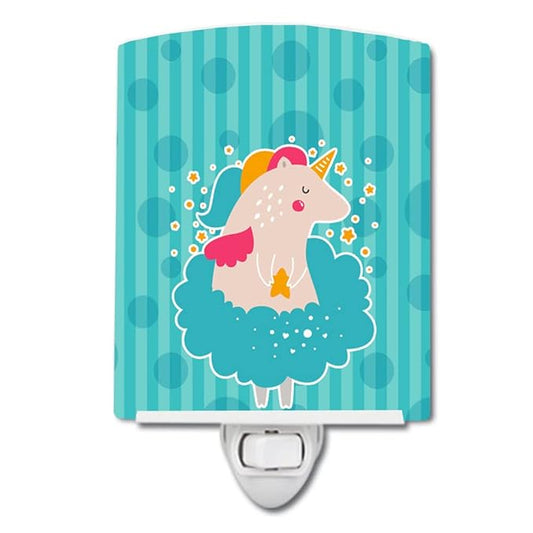 Caroline's Treasures BB7135CNL Unicorn Ballerina Ceramic Night Light Compact, UL-Certified, Ideal for Bedroom, Bathroom, Nursery, Hallway, Kitchen, 6x4x3, Multicolor
