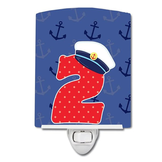 Caroline's Treasures BB8873CNL Nautical Month 2 Ceramic Night Light Compact, UL-Certified, Ideal for Bedroom, Bathroom, Nursery, Hallway, Kitchen, 6x4x3, Multicolor