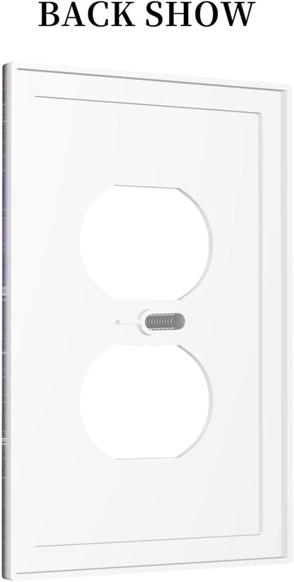 ABC Outer Space 1 Gang Outlet Plate Covers Decorative Single Duplex Wall Plate Alphabet Galaxy Electrical Receptacle Light Switch Cover Art Faceplate Switchplate for Kidroom Boyroom Livingroom Decor