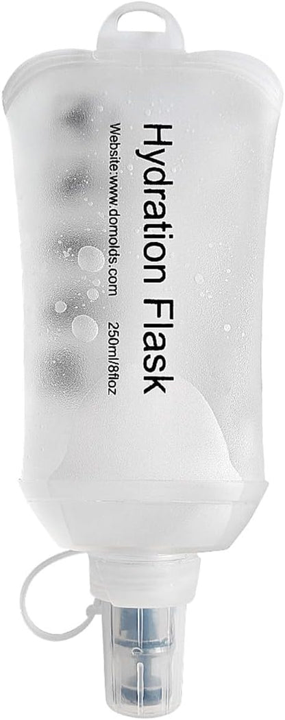 250 ml Transparent Frosted Texture Soft Flask, BPA Free, for Running, Hiking, Cycling, Folding Bottle