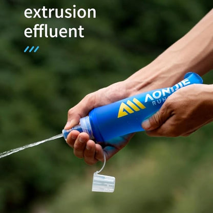 AONIJIE 2Pcs Collapsible Water Bottles, BPA-Free Soft Flask for Hydration Pack Foldable Easy to Carry (2 * 250ml bottle)