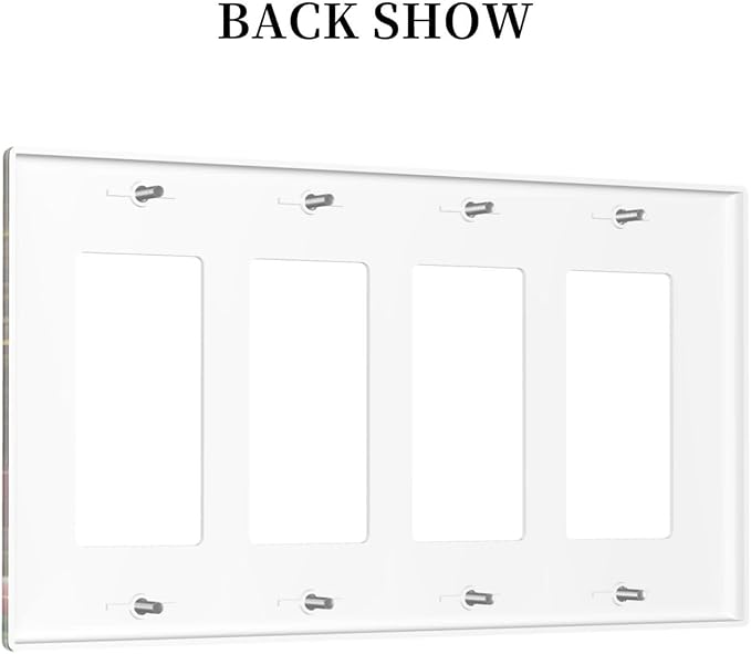 Red Mushroom Forest Fairy Moon Butterfly 4 Gang Rocker Decora Bohemian Light Switch Cover Decorative Outlet Covers Wall Plate Electrical Faceplate Switchplate GFCI for Kidroom Nursery Decor