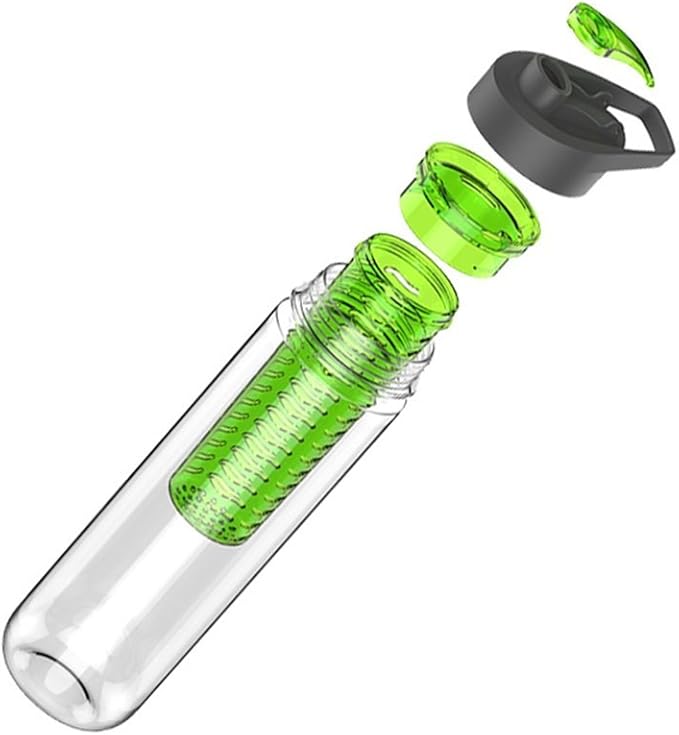 Infuse Your Day with Health - Large Infuser Water Bottle w/Sport Flip Top Spout ~ BPA Free ~ Built in Carry Handle ~ Flavor Your Water with Fruits, Veggies, Teas and Herbs
