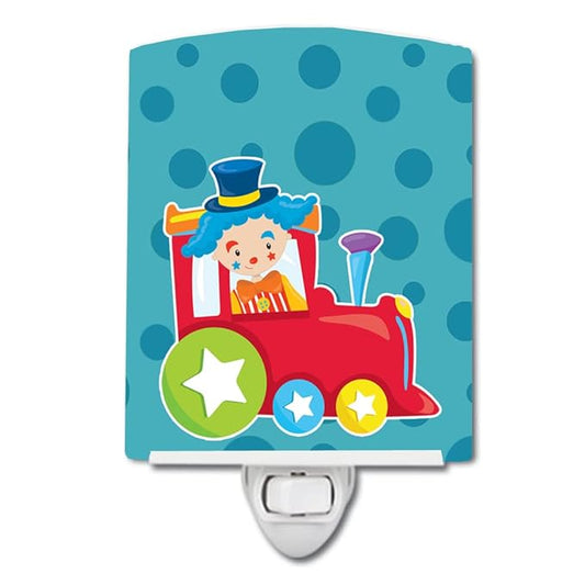 Caroline's Treasures BB8705CNL Circus Clown Train Ceramic Night Light Compact, UL-Certified, Ideal for Bedroom, Bathroom, Nursery, Hallway, Kitchen, 6x4x3, Multicolor