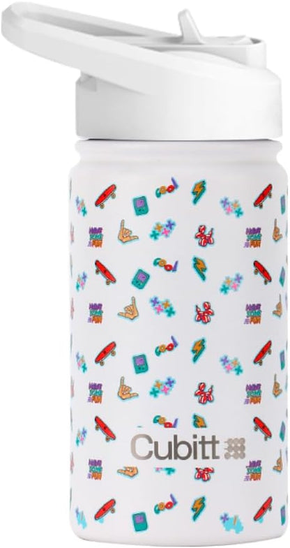 Cubitt Kids Water Bottle 14 oz with Straw Lid, Insulated Stainless Steel, Double Walled Tumbler Travel Cup, Thermo Mug, Leak Proof, Cold for up to 24 hours, Hot for up to 12 hours