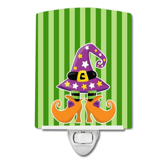 Caroline's Treasures BB9107CNL Halloween Witch's Feet #2 Ceramic Night Light Compact, UL-Certified, Ideal for Bedroom, Bathroom, Nursery, Hallway, Kitchen, 6x4x3, Multicolor