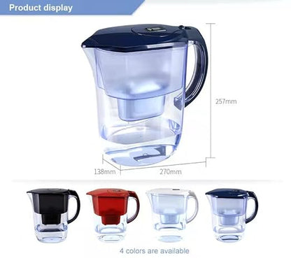 Alkaline Water Filter Pitcher-3.8L,Activated Carbon Filter-Reduces Limescale&Chlorine,Water Purifier-BPA Free,(1 Filter) (3.8L Blue)