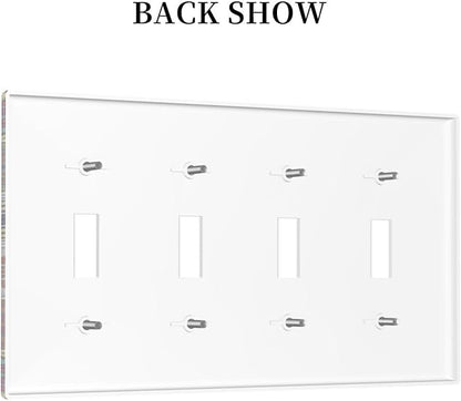 Morocco Talavera Mexican Tiles Printed Colroful Mandala Quad Toggle Light Switch Covers 4 Gang Wall Plate Decorative Switchplate Electrical Faceplate for Kitchen Bathroom Bedroom Decor