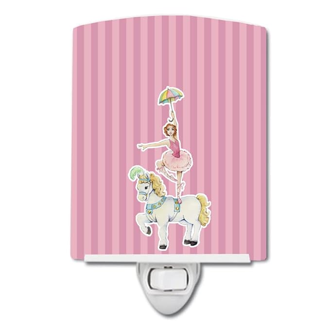 Caroline's Treasures BB6860CNL Circus Performer Ceramic Night Light Compact, UL-Certified, Ideal for Bedroom, Bathroom, Nursery, Hallway, Kitchen, 6x4x3, Multicolor