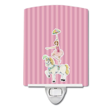 Caroline's Treasures BB6860CNL Circus Performer Ceramic Night Light Compact, UL-Certified, Ideal for Bedroom, Bathroom, Nursery, Hallway, Kitchen, 6x4x3, Multicolor