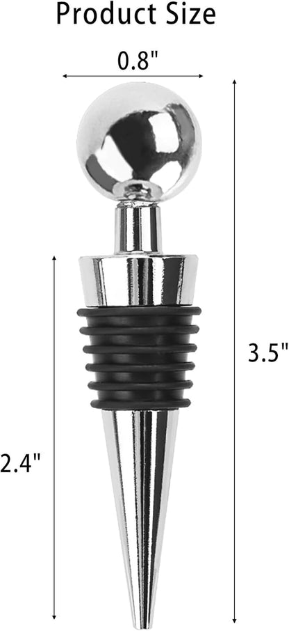 8Pcs Wine Stopper Bottle Stopper Wine Saver, Silicone Reusable Wine Corks, Wine Bottle Stopper for Bar, Camping, Party, Wedding (Silver)