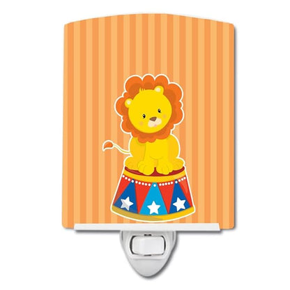 Caroline's Treasures BB8700CNL Circus Lion Ceramic Night Light Compact, UL-Certified, Ideal for Bedroom, Bathroom, Nursery, Hallway, Kitchen, 6x4x3, Multicolor