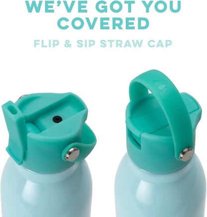 Swig Life 26oz Insulated Water Bottle with Straw & Flip + Sip Handle | Leak Proof, Dishwasher Safe, Cup Holder Friendly, Stainless Steel Water Bottle (Island Bloom)