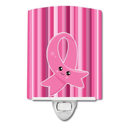 Caroline's Treasures BB6978CNL Breast Cancer Awareness Ribbon Face Ceramic Night Light Compact, UL-Certified, Ideal for Bedroom, Bathroom, Nursery, Hallway, Kitchen, 6x4x3, Multicolor