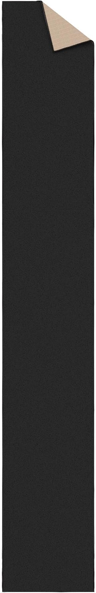 Machine Washable Modern Solid Design Non-Slip Rubberback 2x12 Traditional Runner Rug for Hallway, Kitchen, Bedroom, Living Room, 1'10" x 12', Black