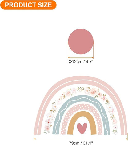 uxcell 19 Pcs (2 Sheet) Polka Dots Wall Sticker, PVC Peel and Stick Rainbow Wall Decal Sticker for Bedroom Classroom, Colorful