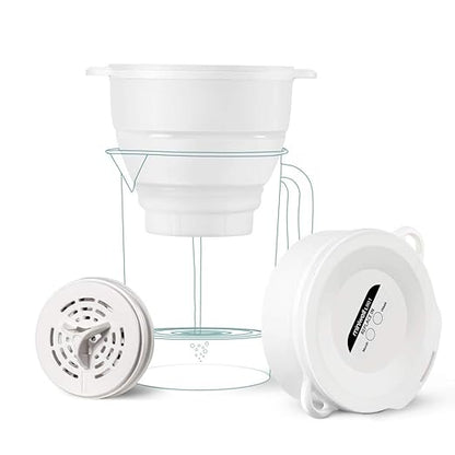 miniwell Collapsible Filtration System- Water Camping Filter Pitcher- Faucet Filter for Hiking Purification- Faucet Filter Remove Chlorine,Sediments, BPA Free- Kitchen- Emergency (White)