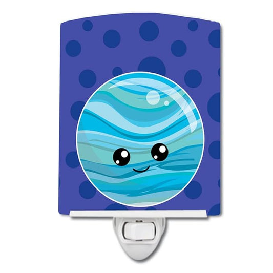 Caroline's Treasures BB9043CNL Planets Pluto Ceramic Night Light Compact, UL-Certified, Ideal for Bedroom, Bathroom, Nursery, Hallway, Kitchen, 6x4x3, Multicolor