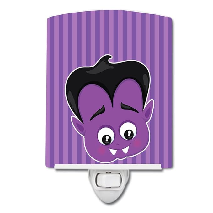 Caroline's Treasures BB8789CNL Halloween Dracula Ceramic Night Light Compact, UL-Certified, Ideal for Bedroom, Bathroom, Nursery, Hallway, Kitchen, 6x4x3, Multicolor