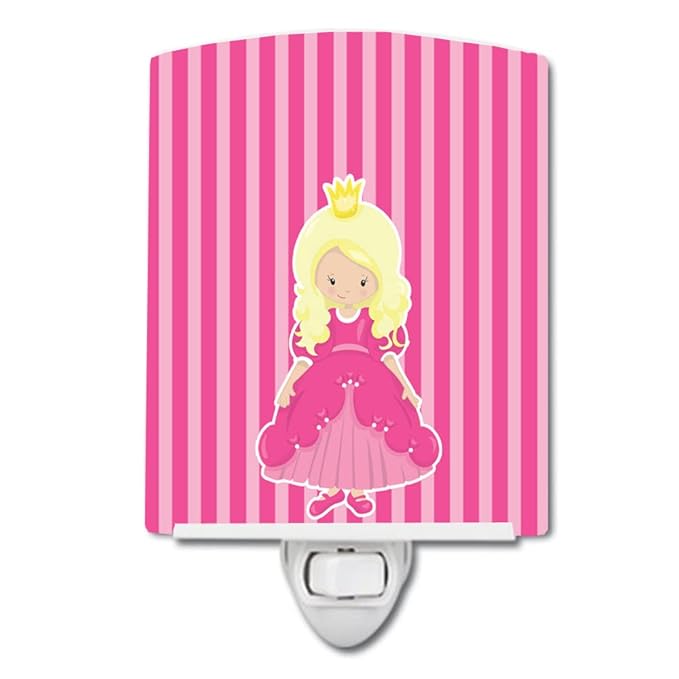 Caroline's Treasures BB8753CNL Blonde Girl Princess Belinda Ceramic Night Light Compact, UL-Certified, Ideal for Bedroom, Bathroom, Nursery, Hallway, Kitchen, 6x4x3, Multicolor