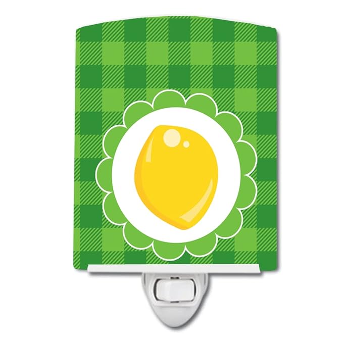 Caroline's Treasures BB7107CNL Lemon Ceramic Night Light Compact, UL-Certified, Ideal for Bedroom, Bathroom, Nursery, Hallway, Kitchen, 6x4x3, Multicolor