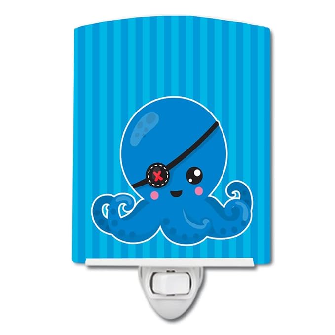 Caroline's Treasures BB8919CNL Dinosaur Blue Ceramic Night Light Compact, UL-Certified, Ideal for Bedroom, Bathroom, Nursery, Hallway, Kitchen, 6x4x3, Multicolor