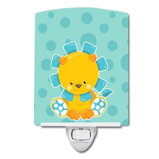 Caroline's Treasures BB6823CNL Boy Lion Ceramic Night Light Compact, UL-Certified, Ideal for Bedroom, Bathroom, Nursery, Hallway, Kitchen, 6x4x3, Multicolor