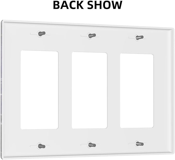 ABC Outer Space 3 Gang Rocker Light Switch Plate Alphabet Galaxy Educational Triple Decora Outlet Wall Plate Cover Faceplate Decorative Switchcovers GFCI for Kidroom Nursery Living Room Boyroom Decor