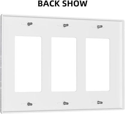 ABC Outer Space 3 Gang Rocker Light Switch Plate Alphabet Galaxy Educational Triple Decora Outlet Wall Plate Cover Faceplate Decorative Switchcovers GFCI for Kidroom Nursery Living Room Boyroom Decor