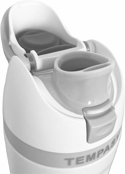 Premium Stainless Steel Water Bottle – Leak-Proof, BPA-Free with Straw and Grip – perfect for Travel, Sport, Gym and Outdoor Adventures.(White, 20 Oz)